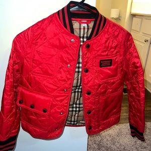 Boys red 100% Authentic Burberry jacket ! Size 8 !